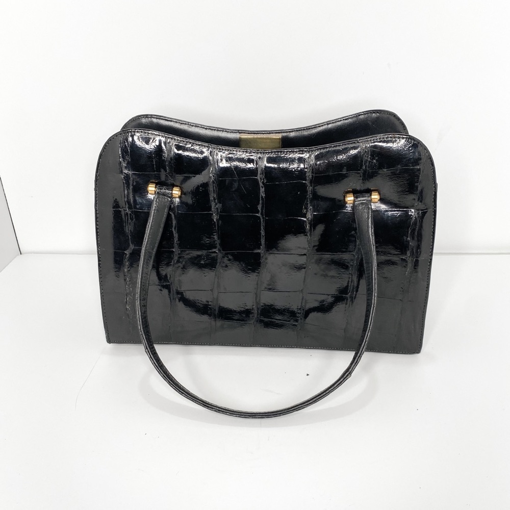 Bellestone Vintage Alligator Leather Black Handbag - Picture 4 of 16